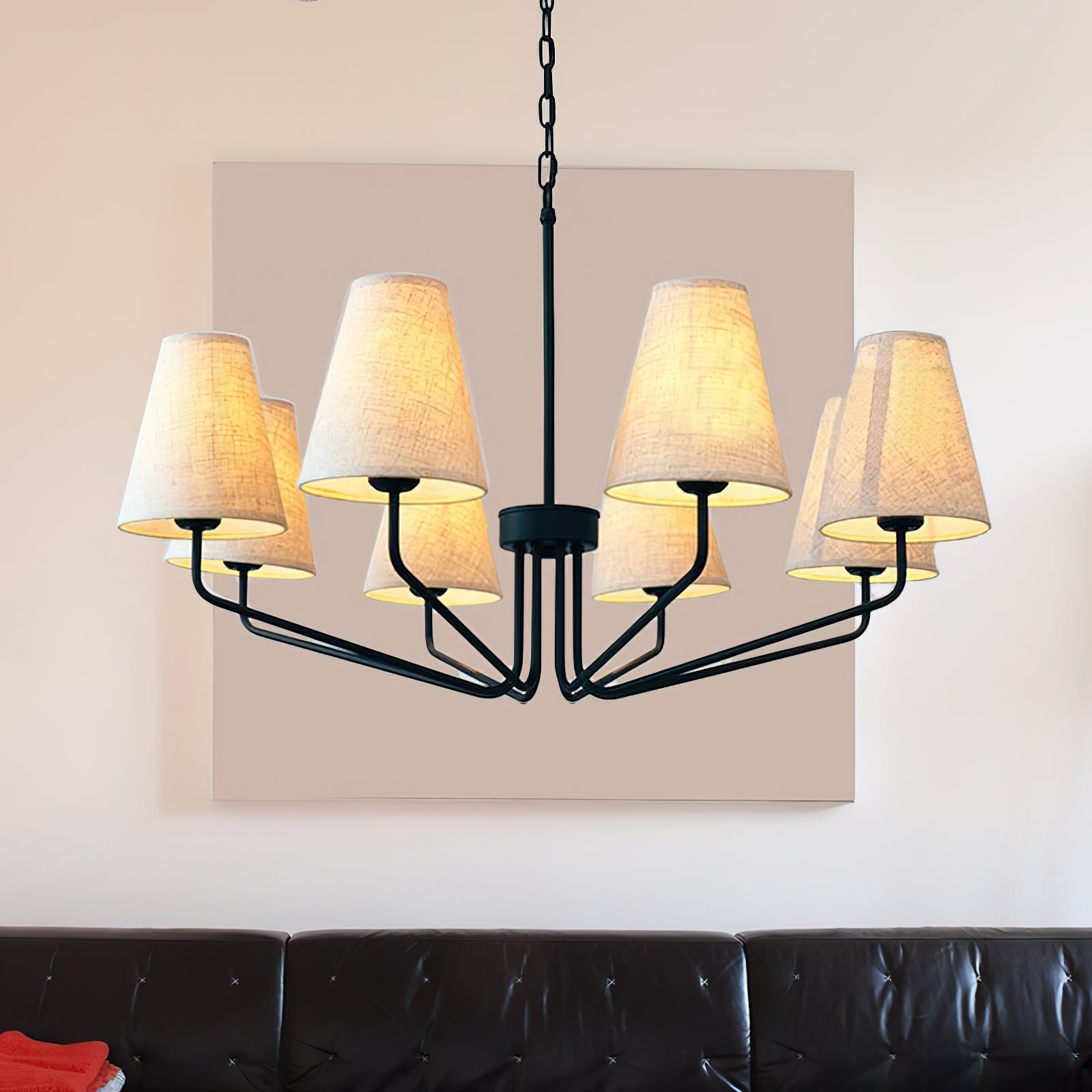 Freyza | Aurdoreth Vintage Industrial Brass Fabric Chandelier – Industrial Dining Room Living Room