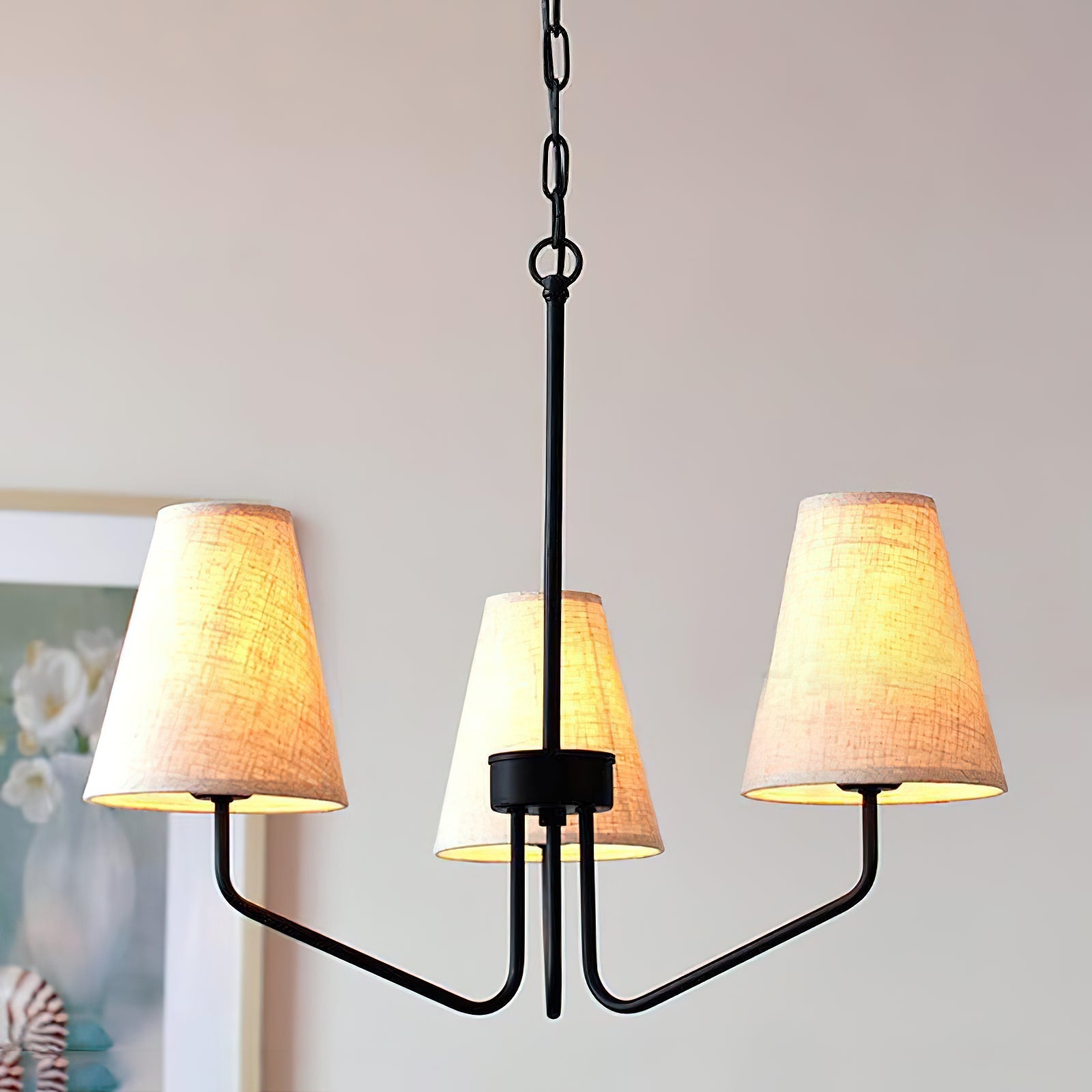 Freyza | Aurdoreth Vintage Industrial Brass Fabric Chandelier – Industrial Dining Room Living Room