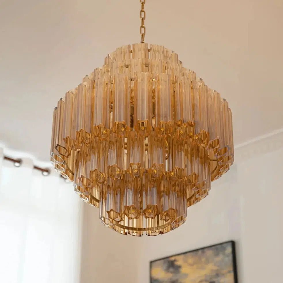 Freyza - Kensington | Elegant Amber Crystal Pendant Light Collection