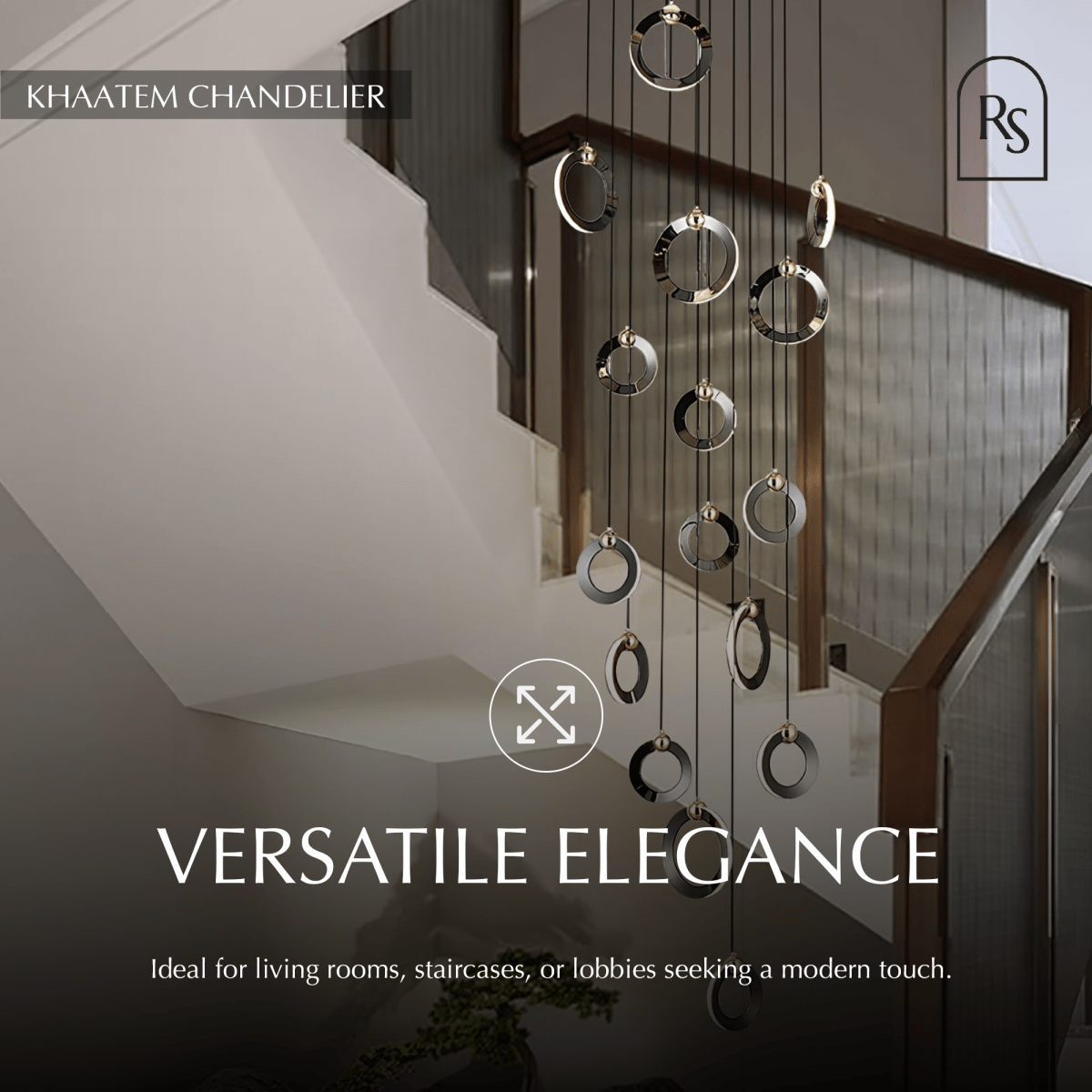 Freyza - Khaatem | Elegant Futuristic LED Ring Chandelier for Modern Spaces