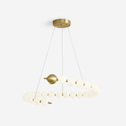 Freyza | Lustre en laiton avec anneau en laiton – Lustre moderne pour salle à manger et salon