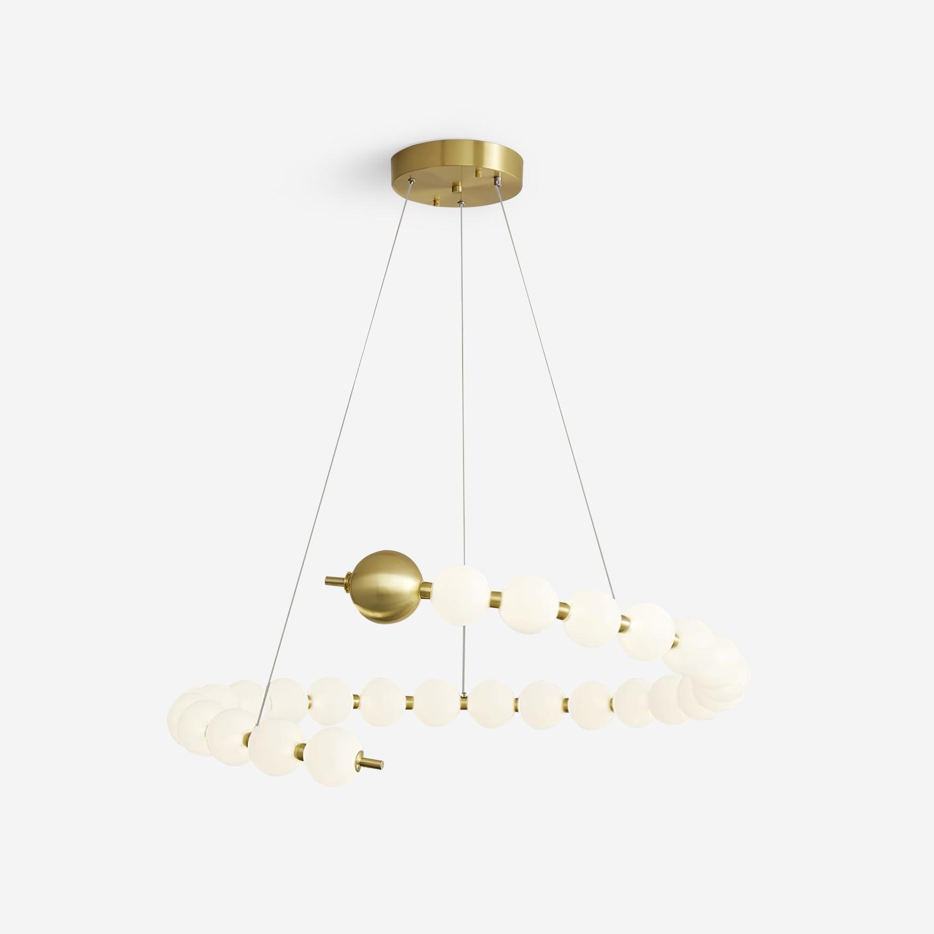 Freyza | Lustre en laiton avec anneau en laiton – Lustre moderne pour salle à manger et salon
