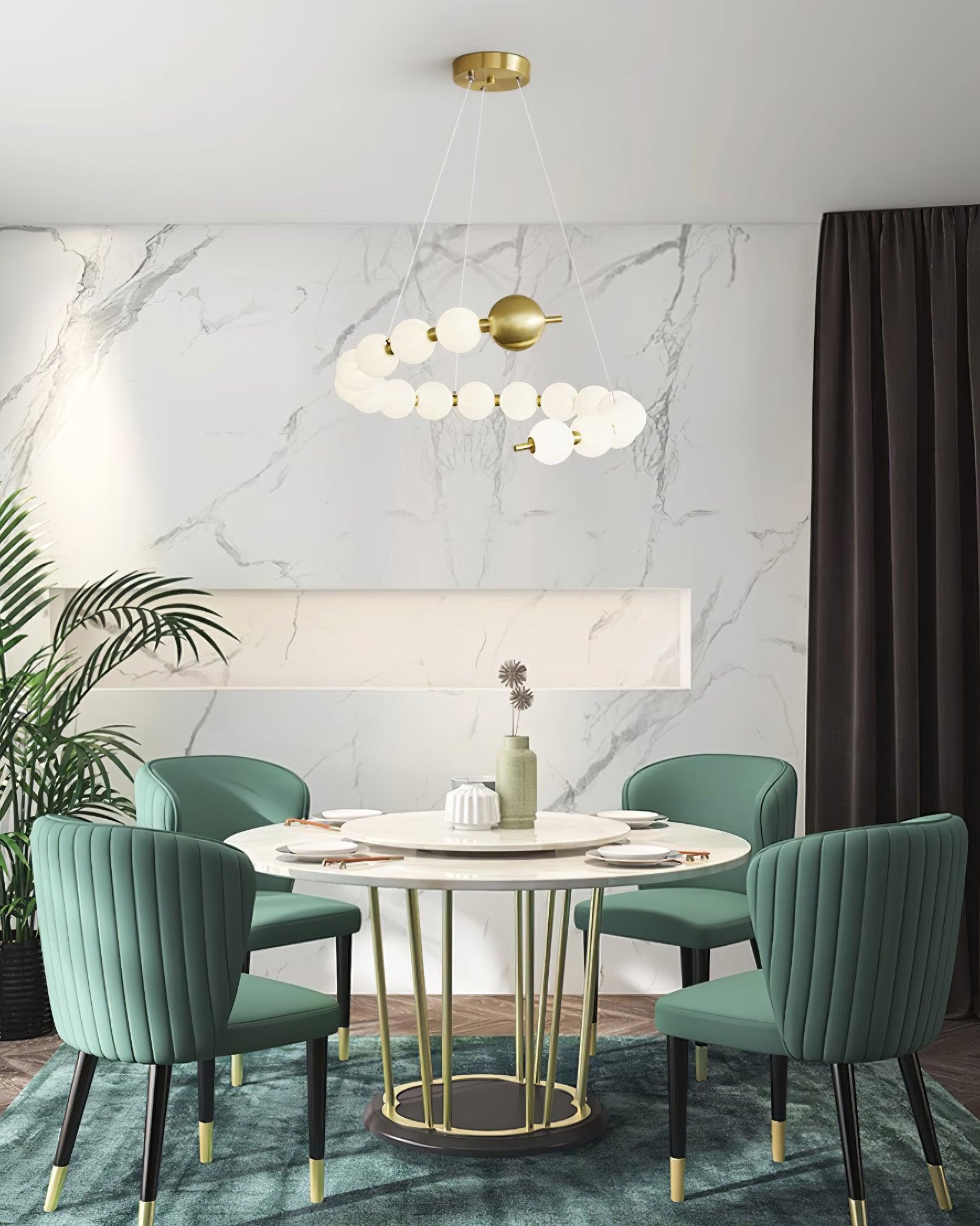 Freyza | Lustre en laiton avec anneau en laiton – Lustre moderne pour salle à manger et salon