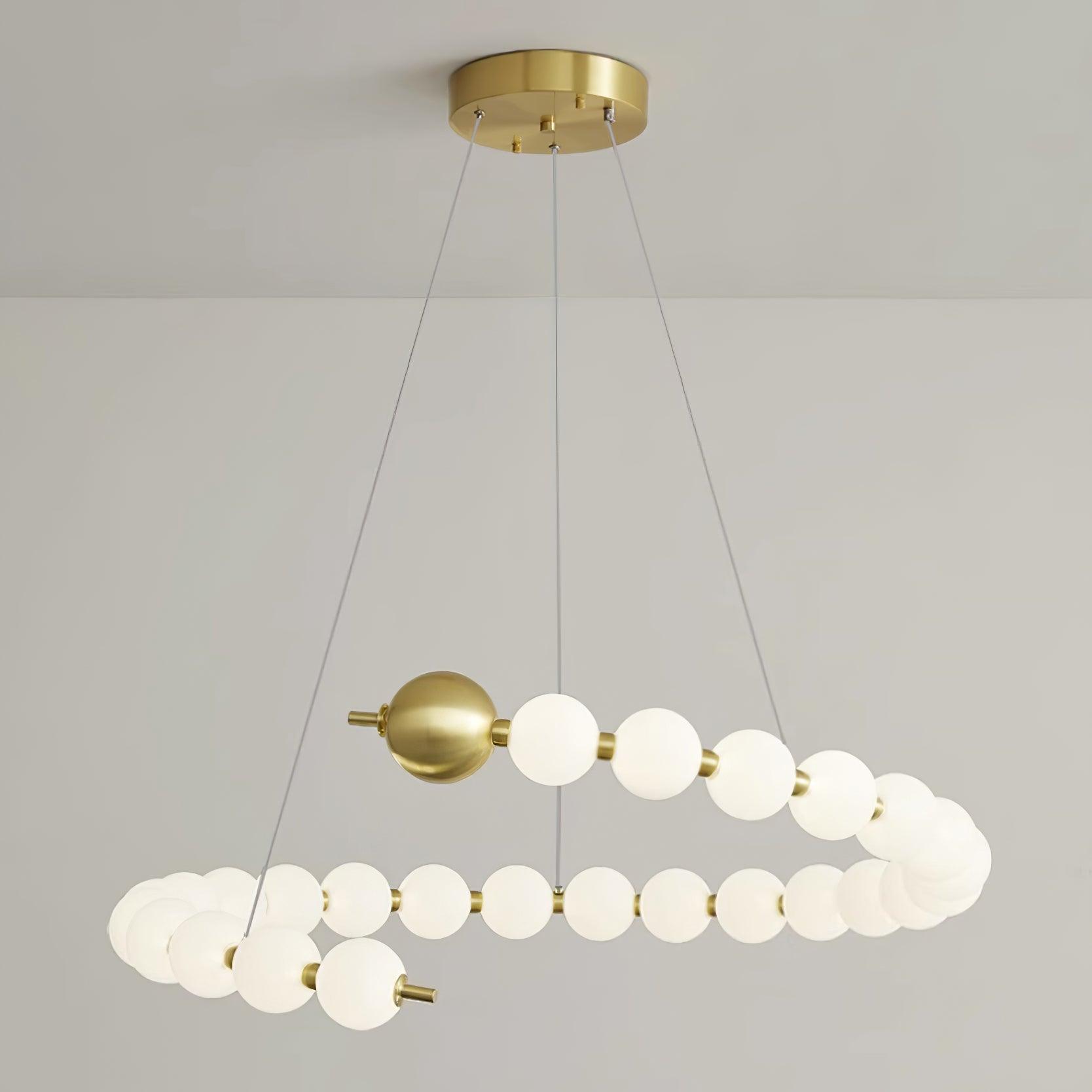 Freyza | Lustre en laiton avec anneau en laiton – Lustre moderne pour salle à manger et salon