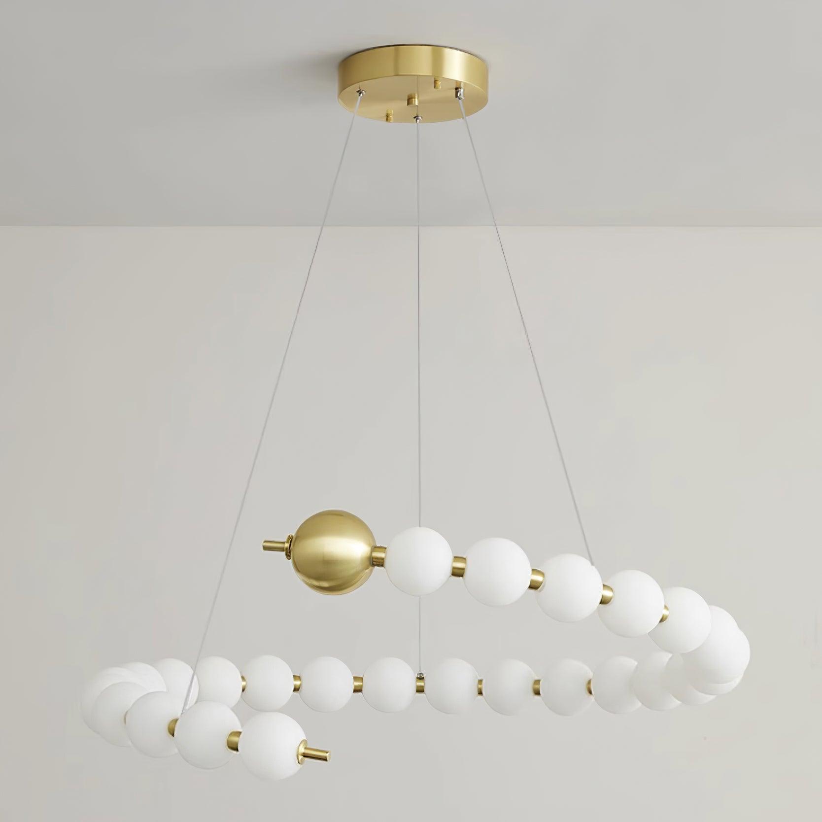 Freyza | Lustre en laiton avec anneau en laiton – Lustre moderne pour salle à manger et salon