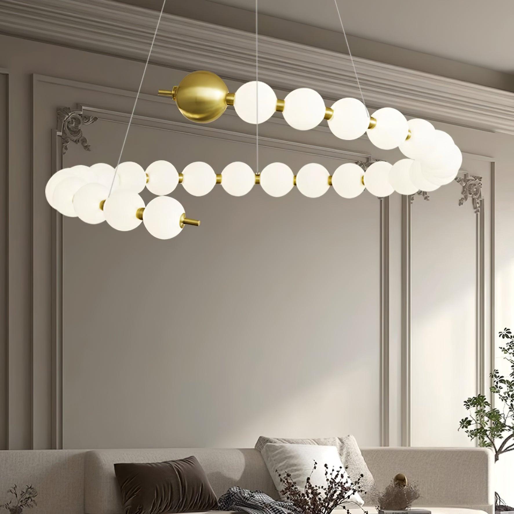 Freyza | Lustre en laiton avec anneau en laiton – Lustre moderne pour salle à manger et salon