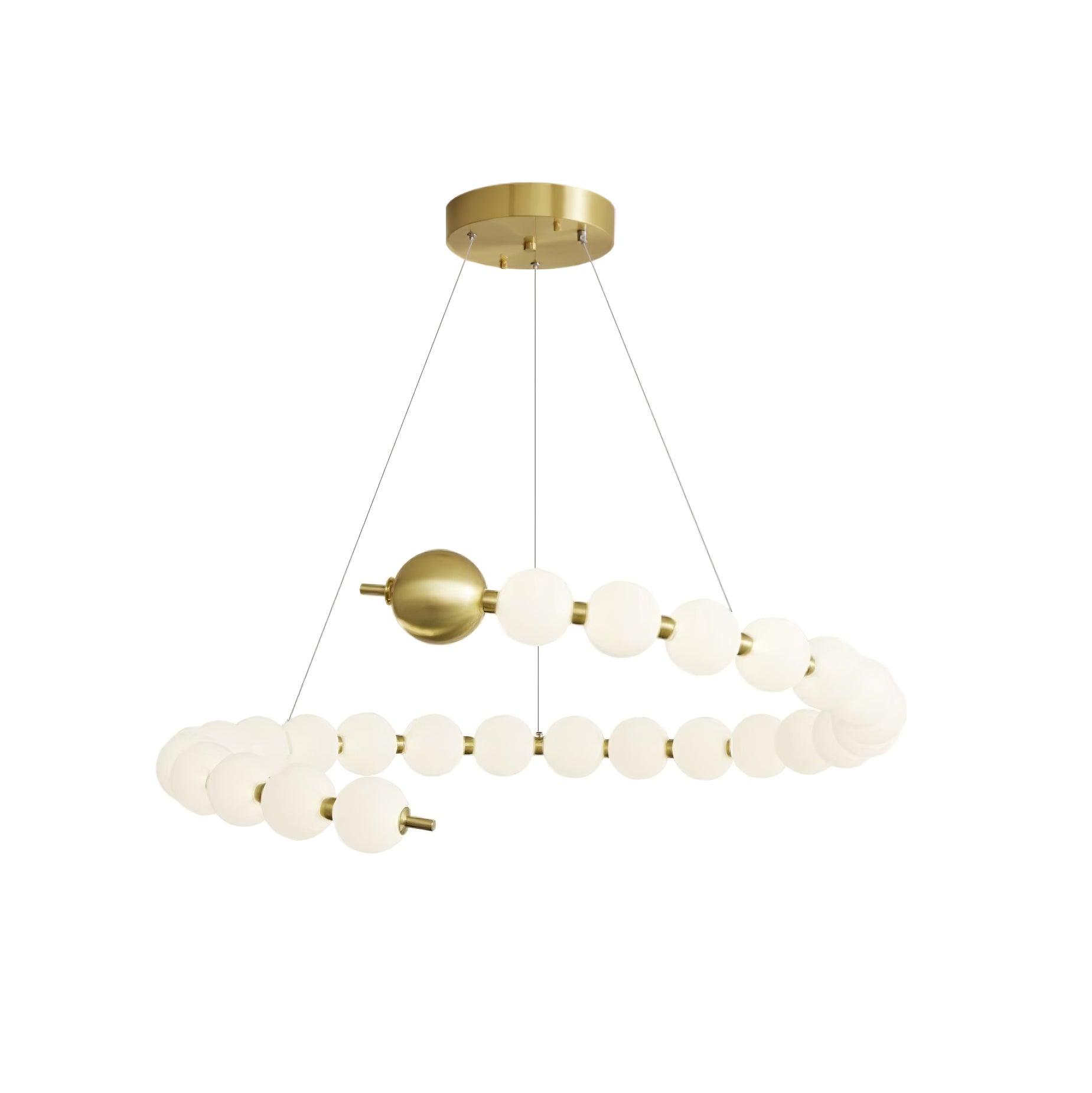 Freyza | Lustre en laiton avec anneau en laiton – Lustre moderne pour salle à manger et salon