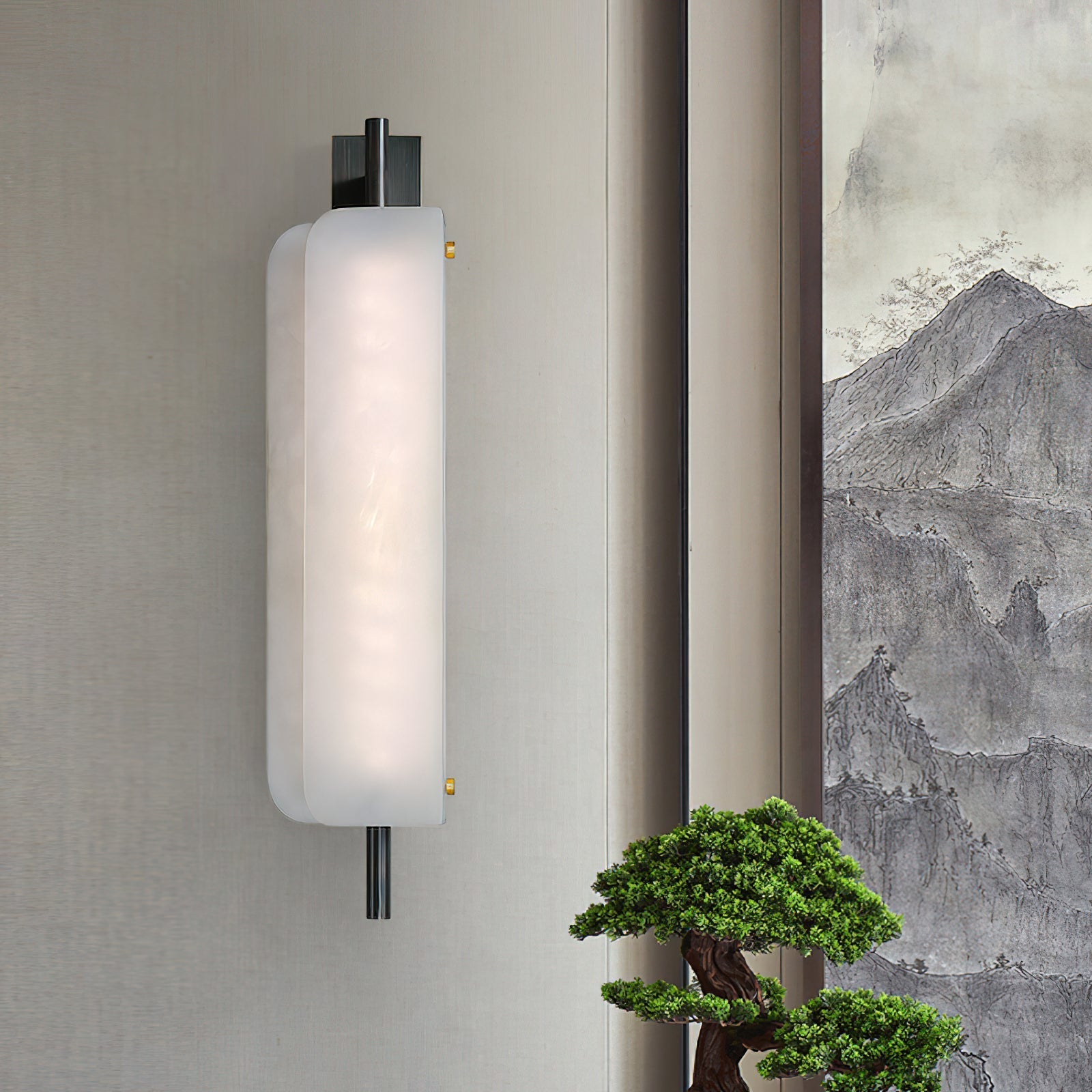 Freyza | Cenore White Alabaster White Wall Light – Bedroom Hallway