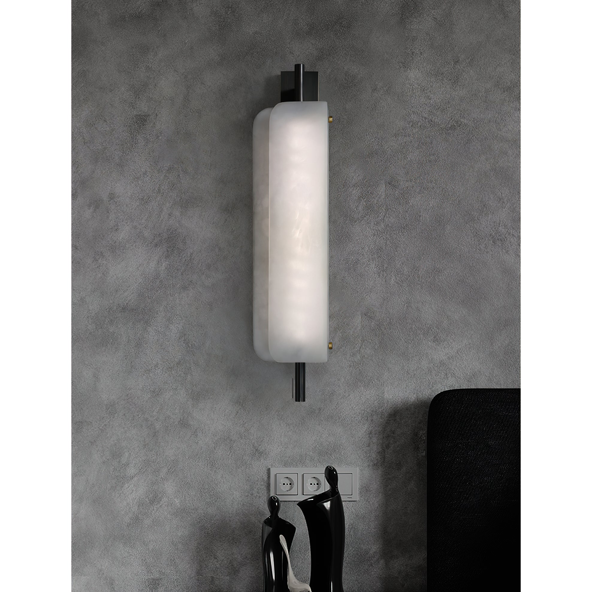 Freyza | Cenore White Alabaster White Wall Light – Bedroom Hallway