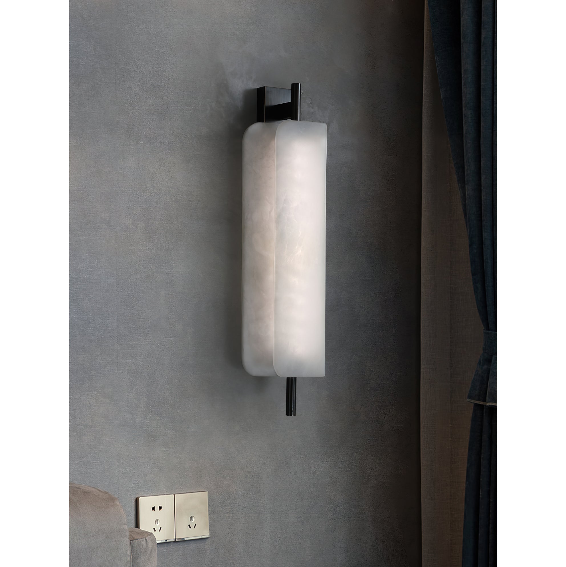 Freyza | Cenore White Alabaster White Wall Light – Bedroom Hallway