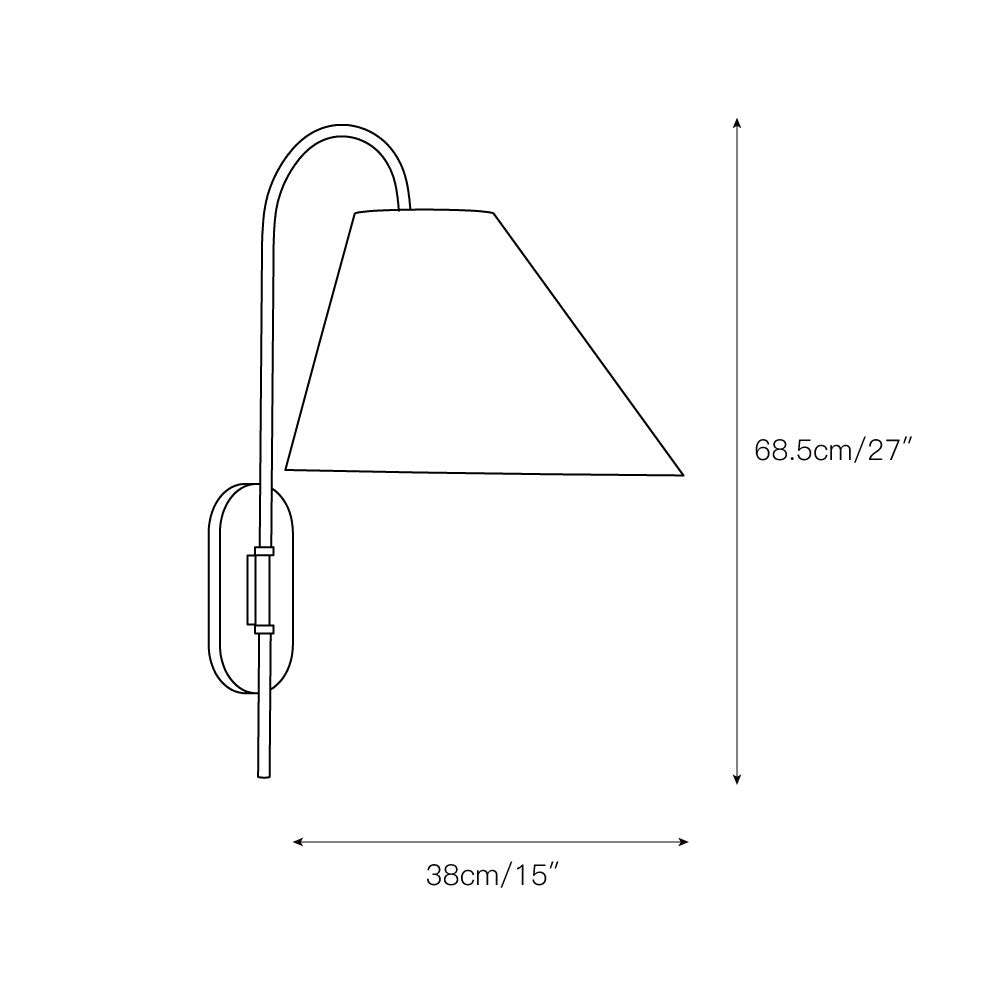 Freyza | Nyphaiel Brass Fabric Brass Fabric Wall Light – Bedroom Hallway