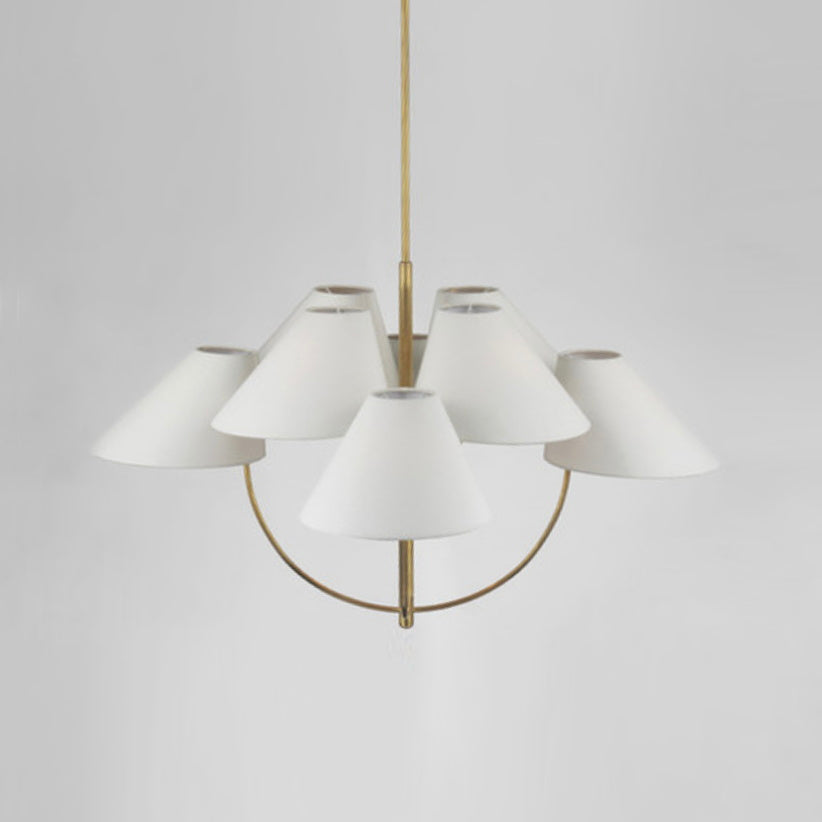 Freyza | Armira Vintage-Industrielle Messing-Stoffleuchte – Industrielles Esszimmer-Wohnzimmer