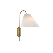 Freyza | Nyphaiel Brass Fabric Brass Fabric Wall Light – Bedroom Hallway