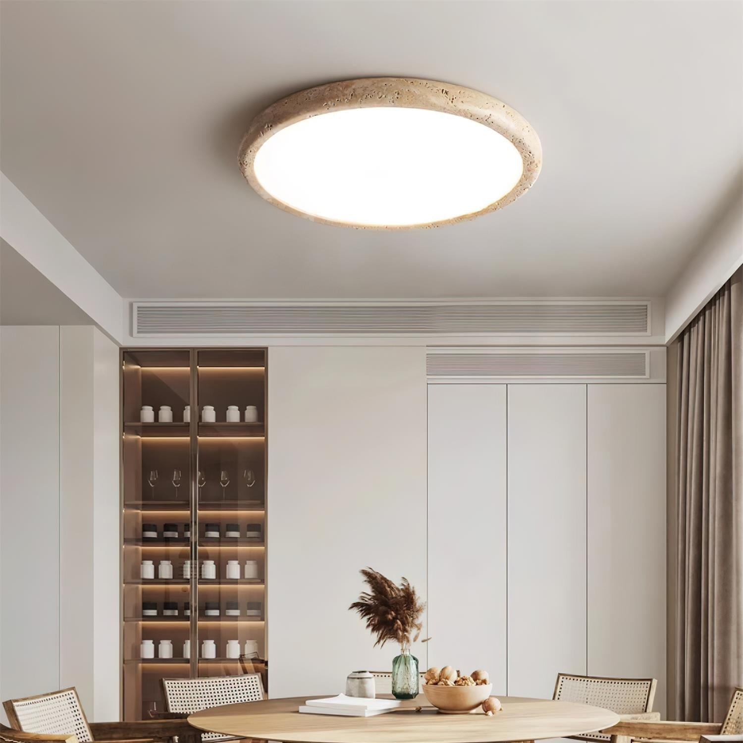 Freyza | Plafonnier en travertin Lunaro – Chambre, salon