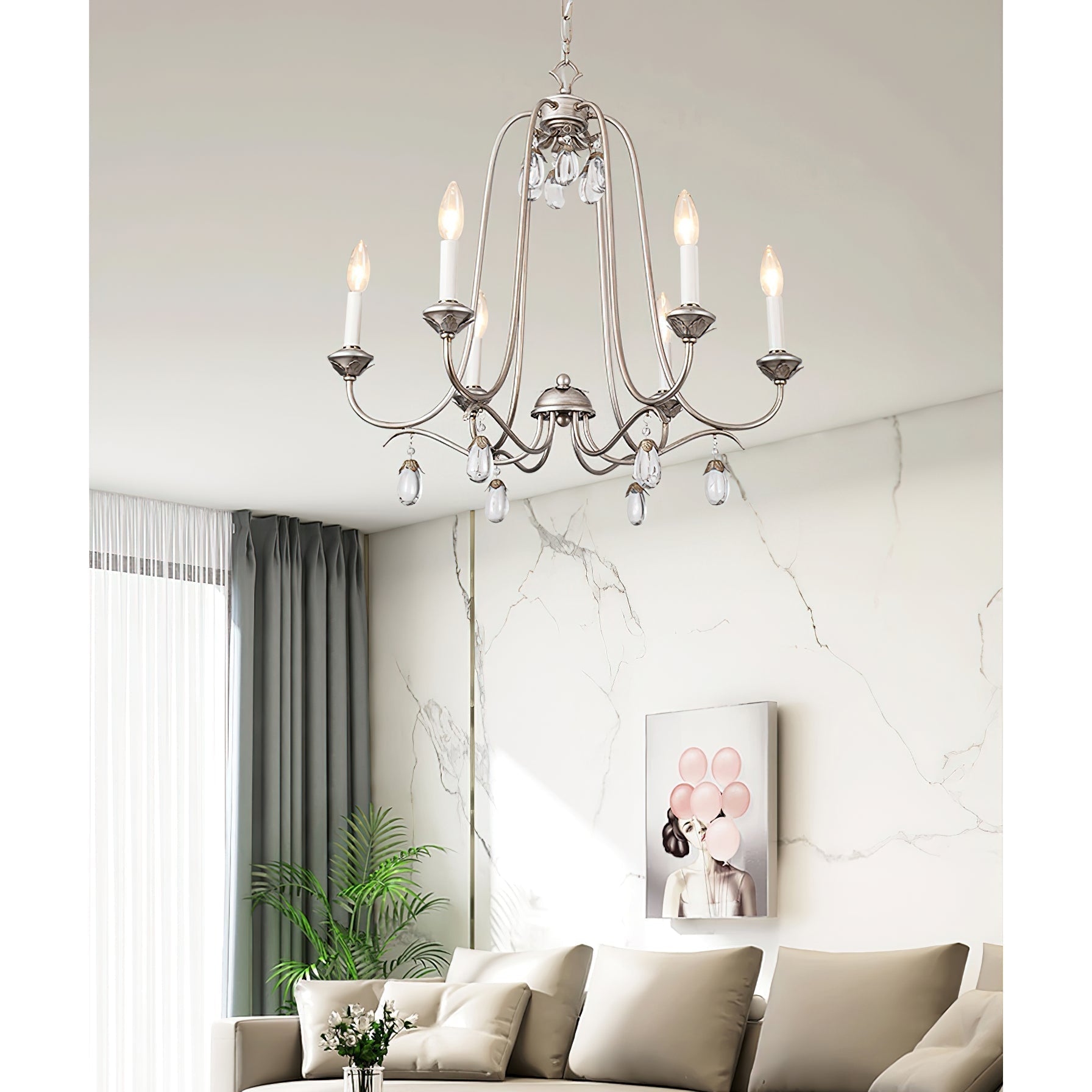 Freyza | Ocara Vintage Industrial Brass Crystal Chandelier – Industrial Dining Room Living Room