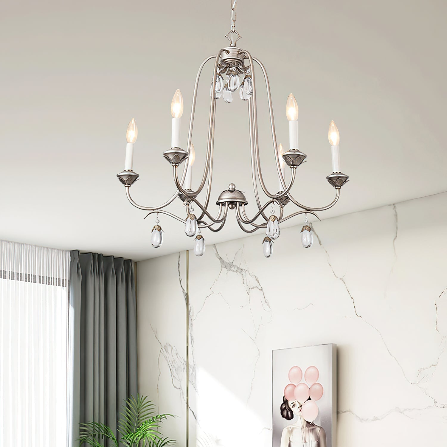 Freyza | Ocara Vintage Industrial Brass Crystal Chandelier – Industrial Dining Room Living Room