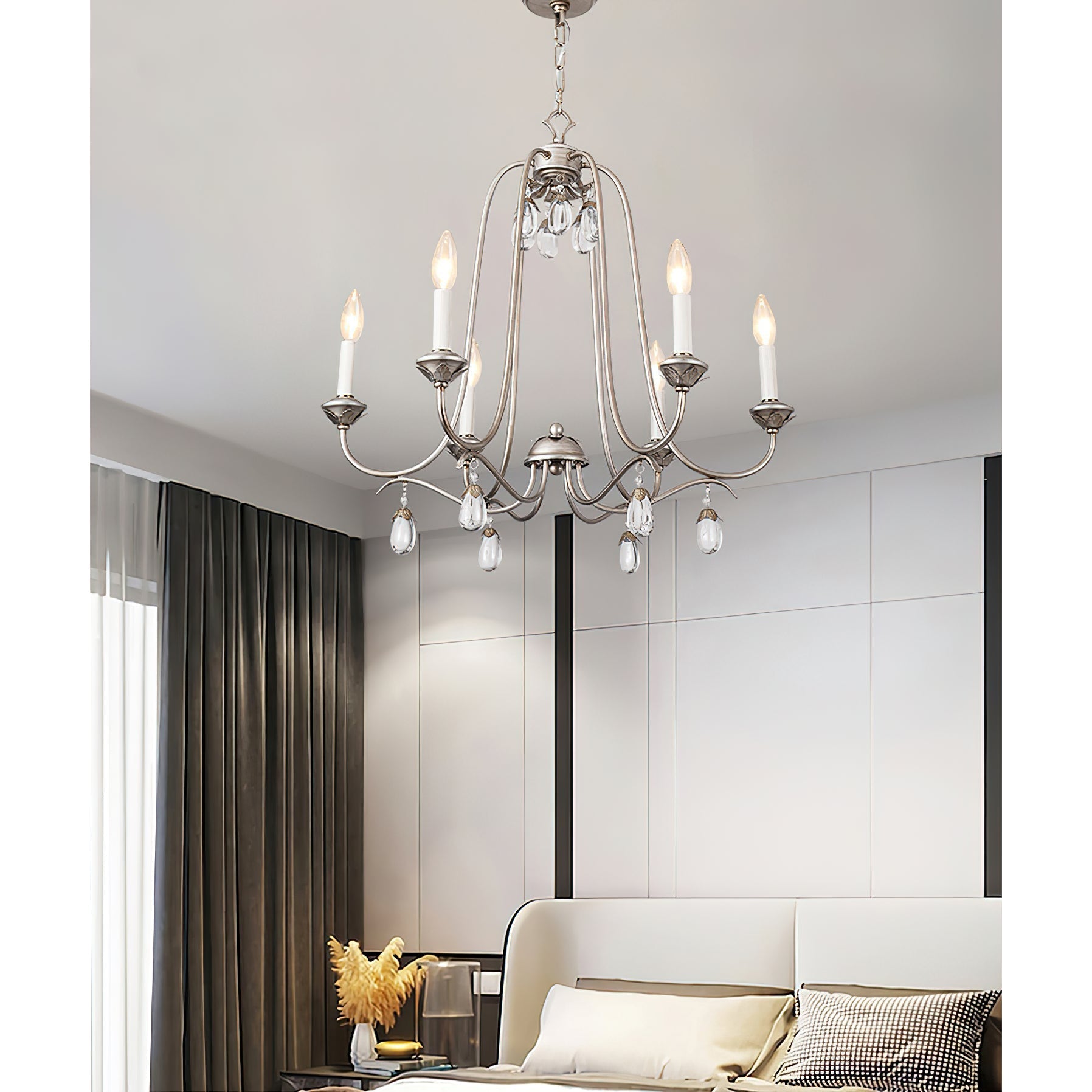 Freyza | Ocara Vintage Industrial Brass Crystal Chandelier – Industrial Dining Room Living Room