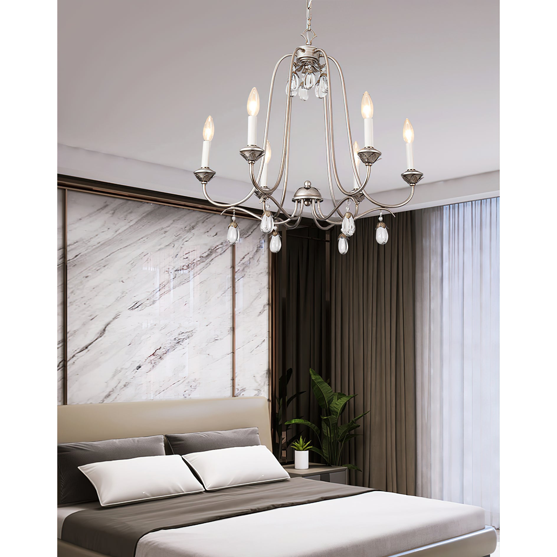 Freyza | Ocara Vintage Industrial Brass Crystal Chandelier – Industrial Dining Room Living Room