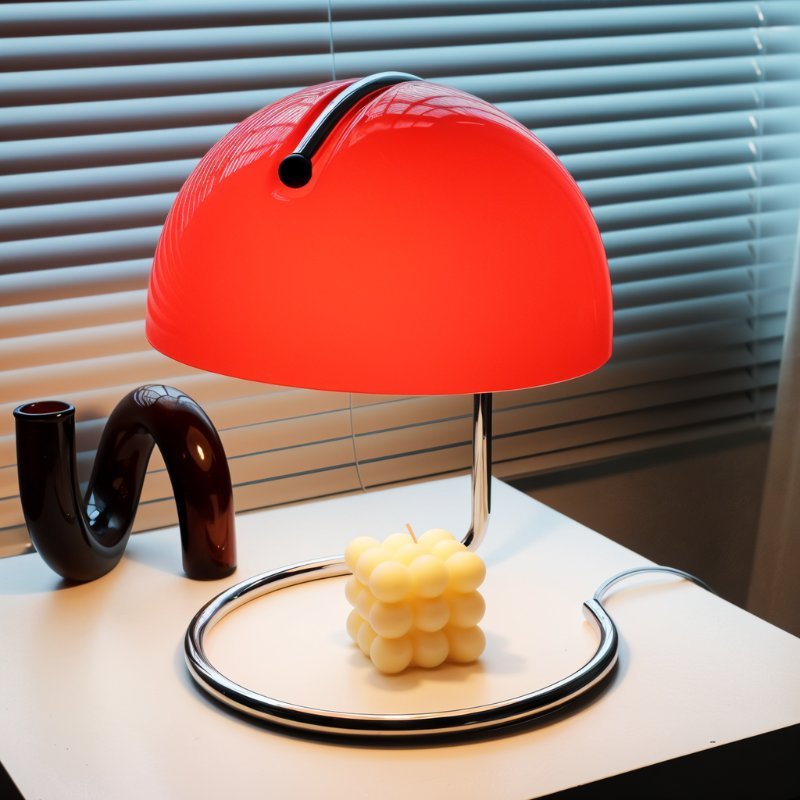 Kranos | Elegant Retro Mid-Century Glass Table Lamp for Bedside or Desk 9