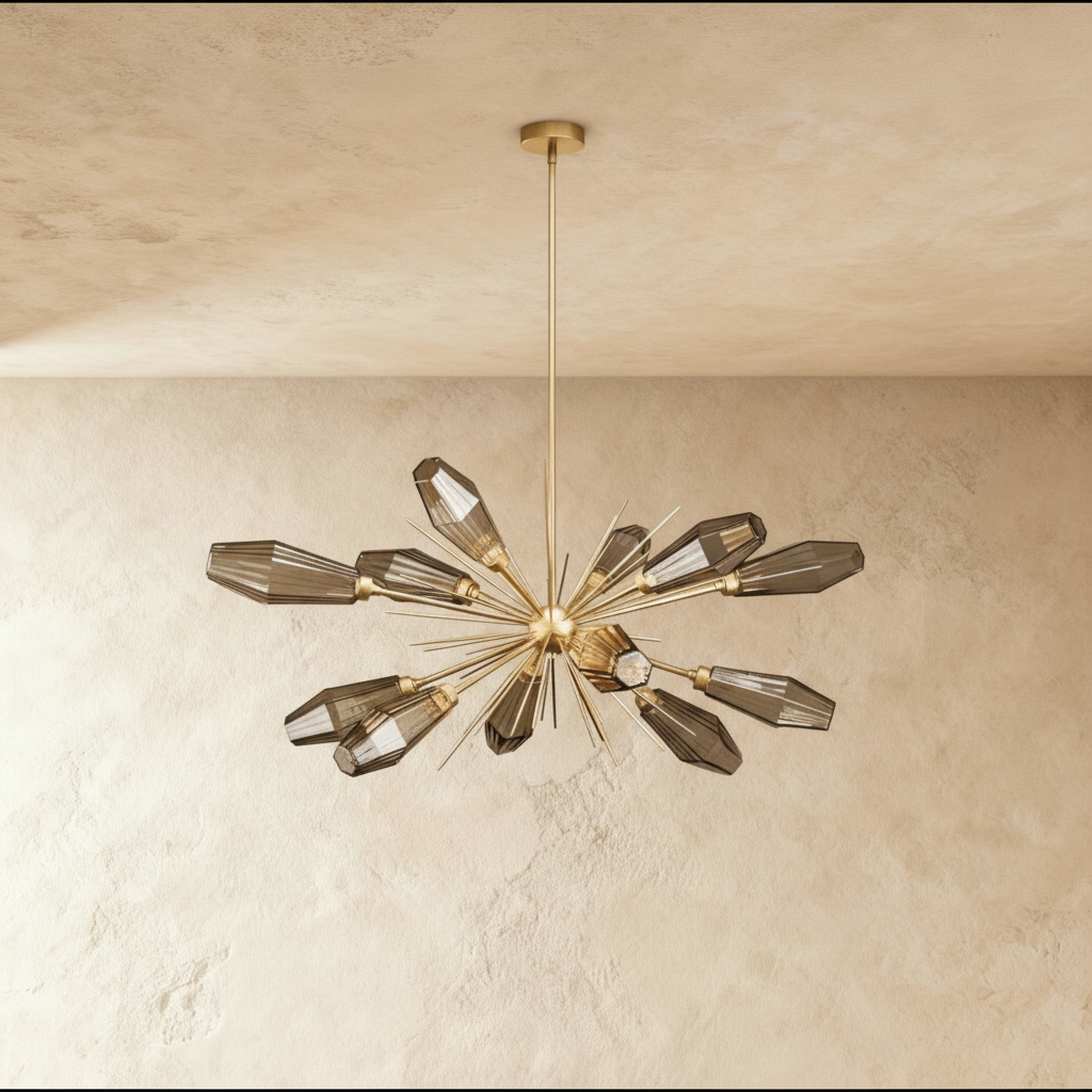 Freyza - KristalAura | Elegant Modern Rock Crystal Dining Room Chandelier