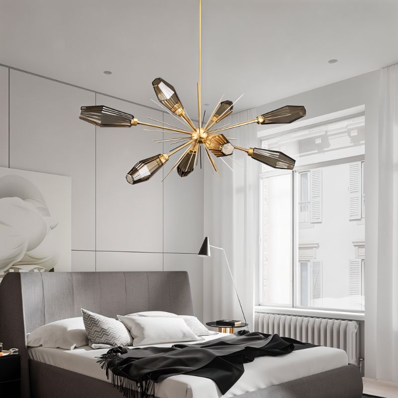 Freyza - KristalAura | Elegant Modern Rock Crystal Dining Room Chandelier