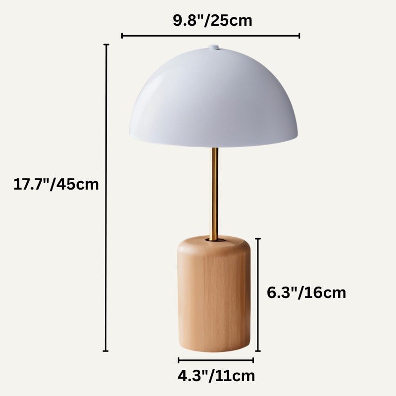 Kroki | Elegant Minimalist Wooden Base Table Lamp with Iron Shade 0