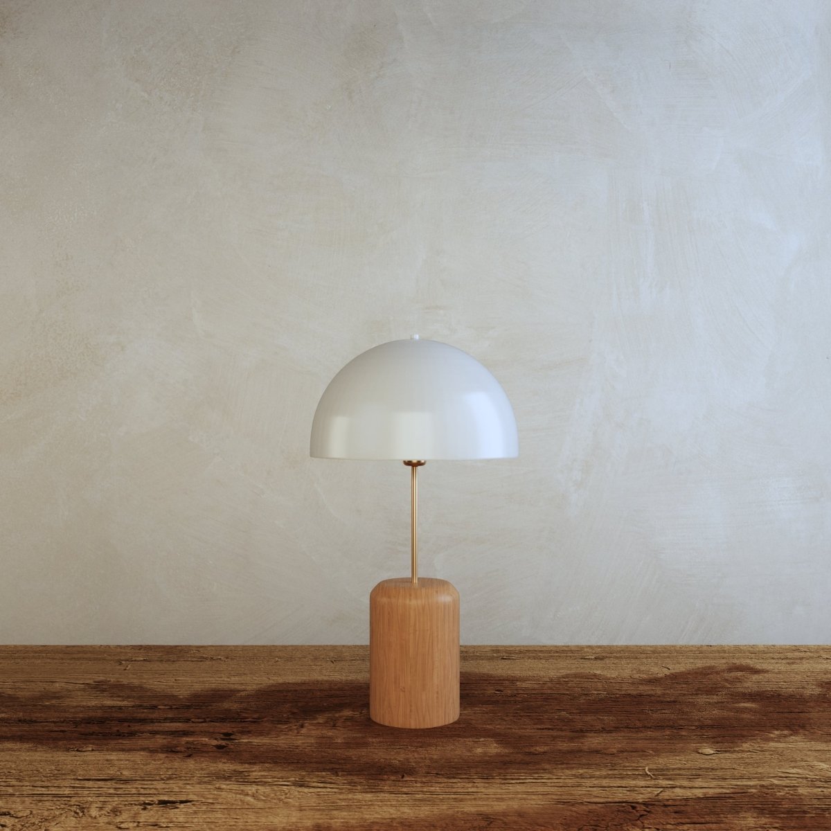 Kroki | Elegant Minimalist Wooden Base Table Lamp with Iron Shade 1