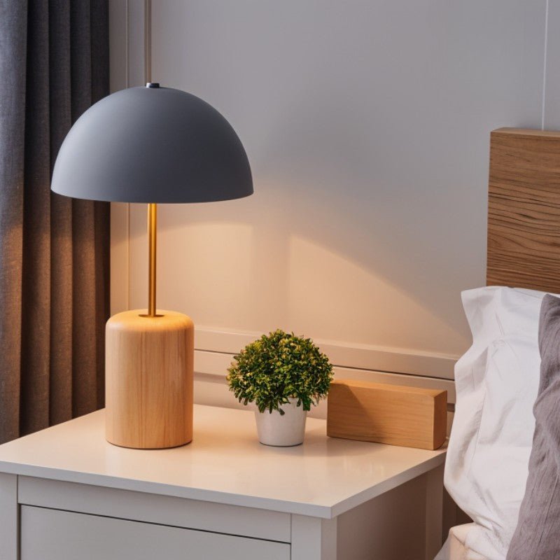Kroki | Elegant Minimalist Wooden Base Table Lamp with Iron Shade 3