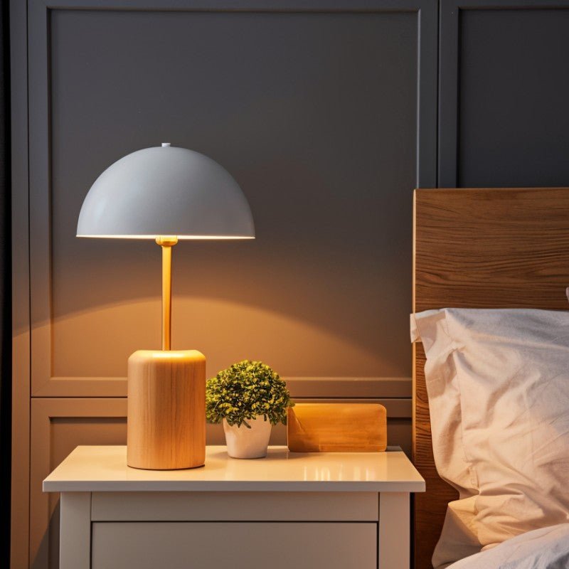 Kroki | Elegant Minimalist Wooden Base Table Lamp with Iron Shade 4