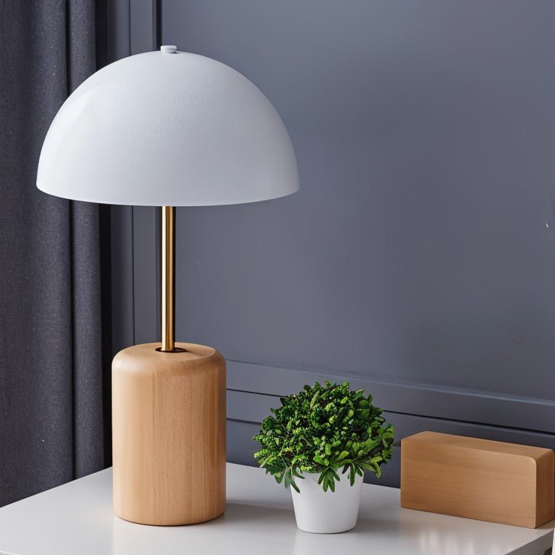 Kroki | Elegant Minimalist Wooden Base Table Lamp with Iron Shade 5