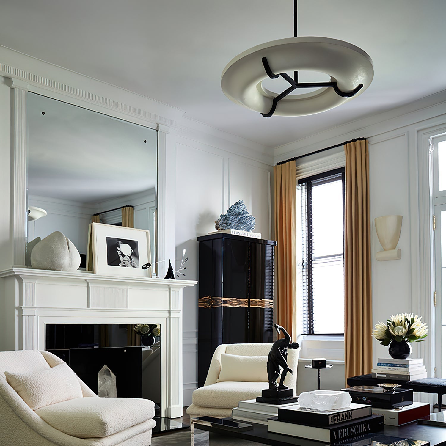 Freyza | Eldorora Brass Alabaster Brass Chandelier – Dining Room Living Room