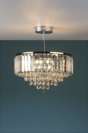 Freyza - Vienna 3 Light Semi Flush Crystal Polished Chrome Ceiling Fixture