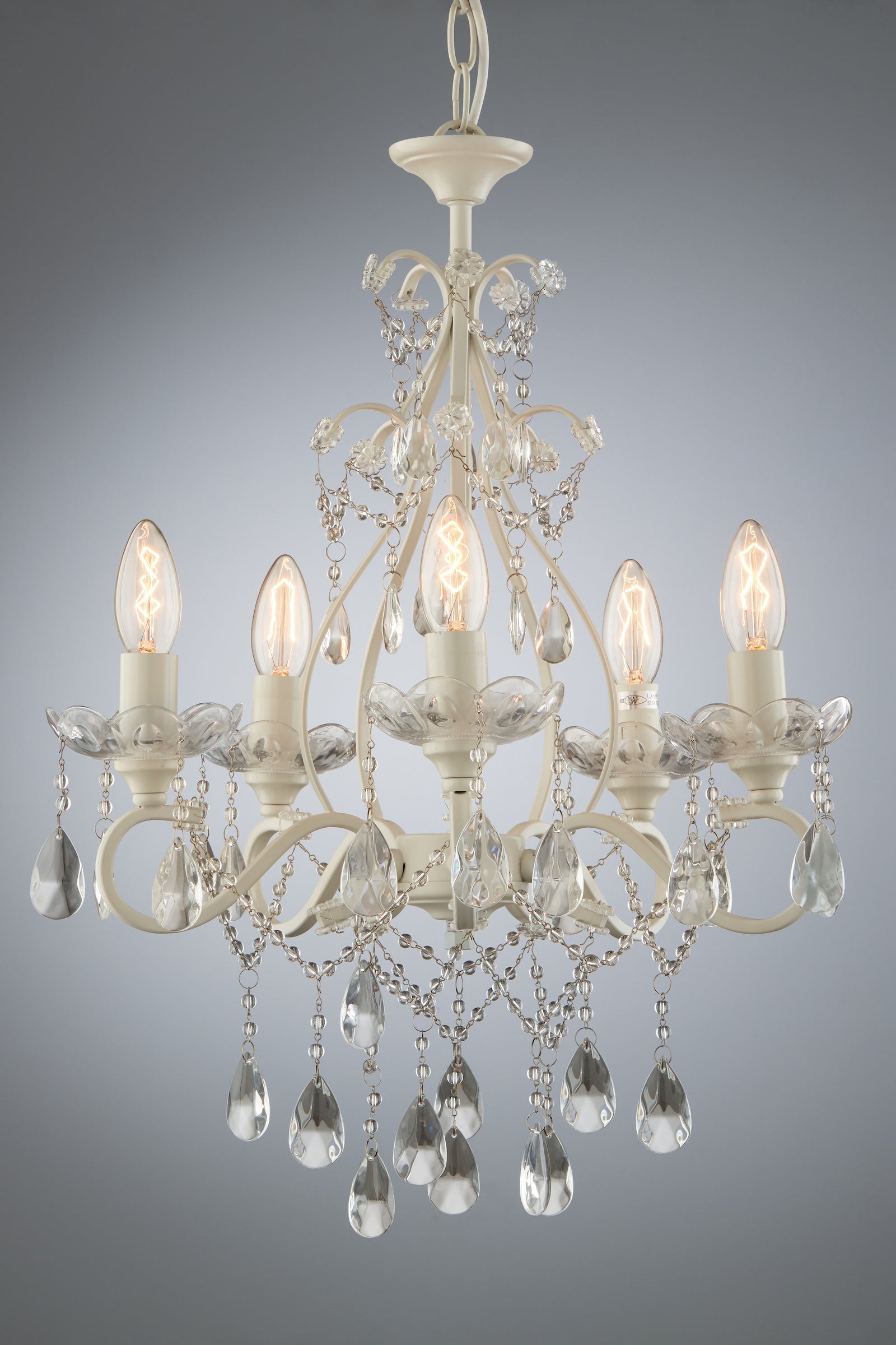 Freyza - Lustre Laura Ashley Shamley à 5 lumières blanc mat