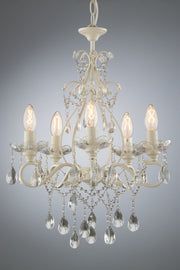 Freyza - Lustre Laura Ashley Shamley à 5 lumières blanc mat