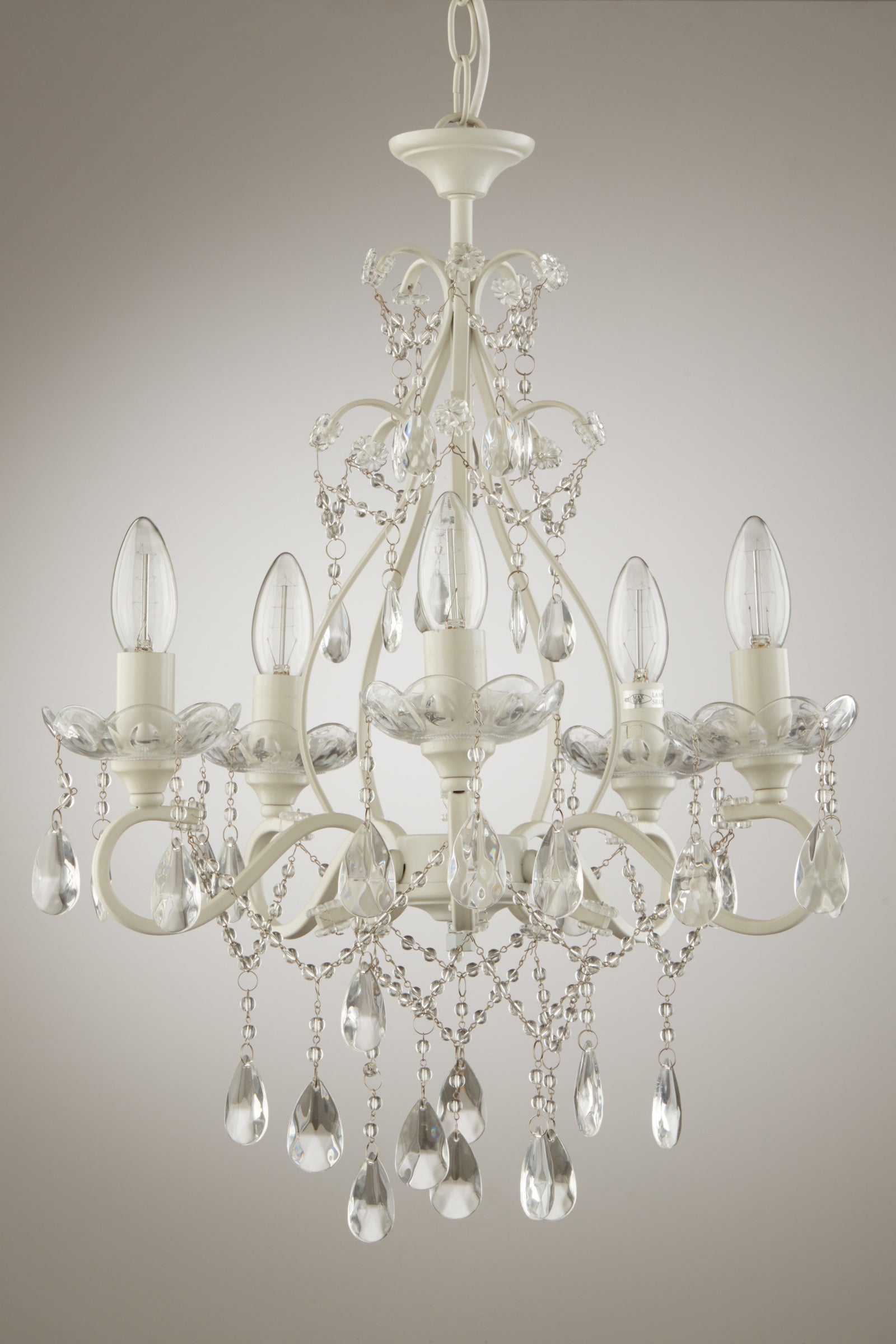 Freyza - Lustre Laura Ashley Shamley à 5 lumières blanc mat