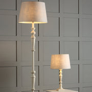TateWood | Elegant Distressed Off White Wooden Floor Lamp Base 1