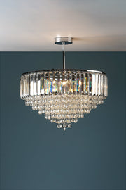 Freyza - Laura Ashley Vienna 5 Light Semi Flush Crystal and Polished Chrome