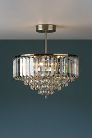 Freyza - Laura Ashley Vienna 3 Light Semi Flush Crystal and Antique Brass