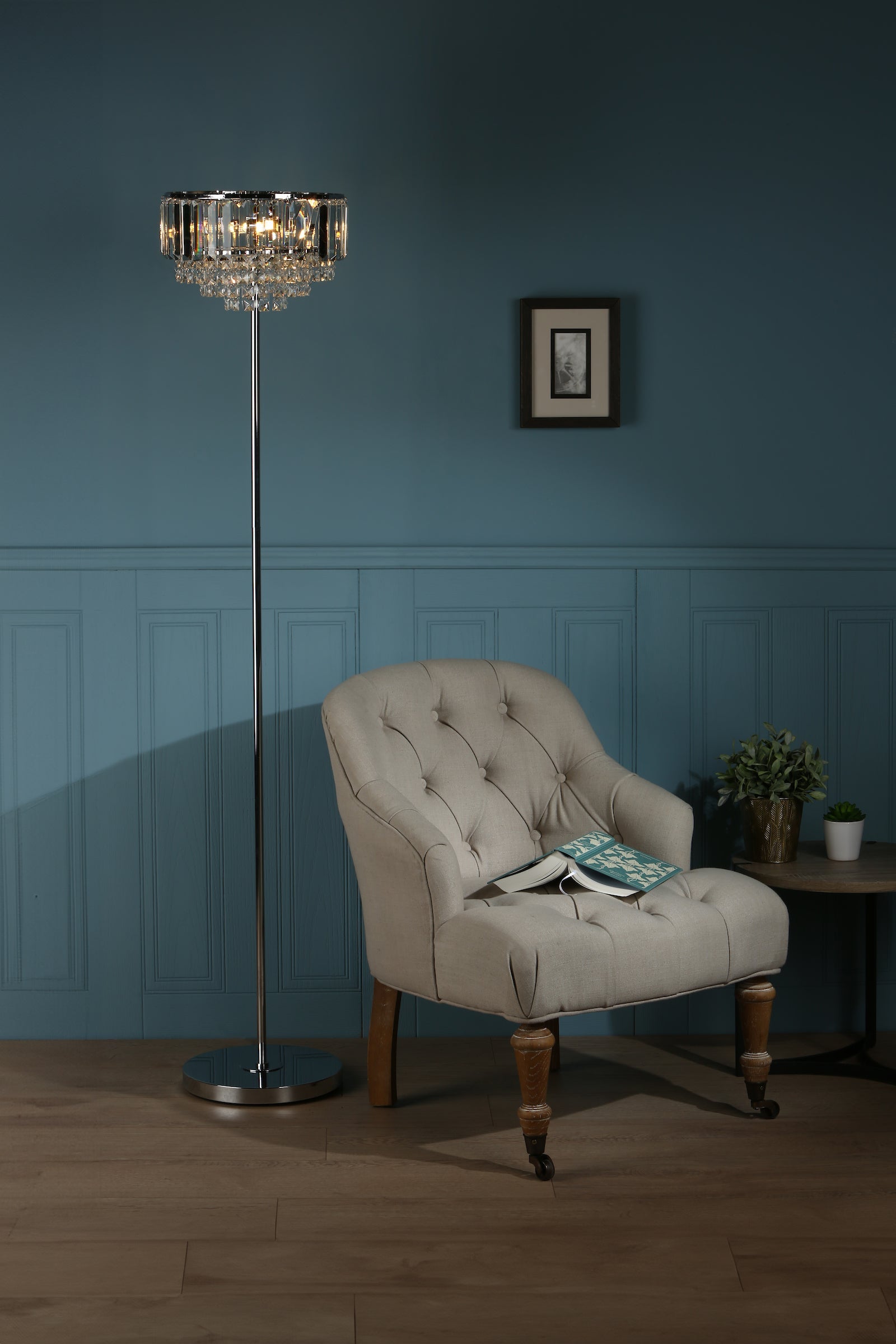 ViennaCrystal | Elegant Polished Chrome Art Deco Floor Lamp 7