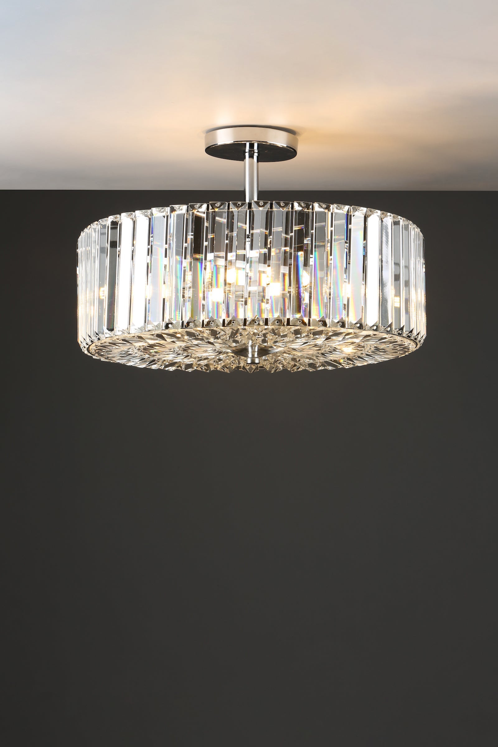 Freyza - Laura Ashley Fernhurst 4 Light Semi Flush Crystal and Polished Chrome