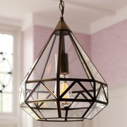 Freyza - Laura Ashley Zaria Lantern Pendant Ceiling Light Antique Brass