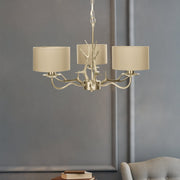 AntlerGlow | Rustic Elegant 3-Light Chandelier with Shades 1