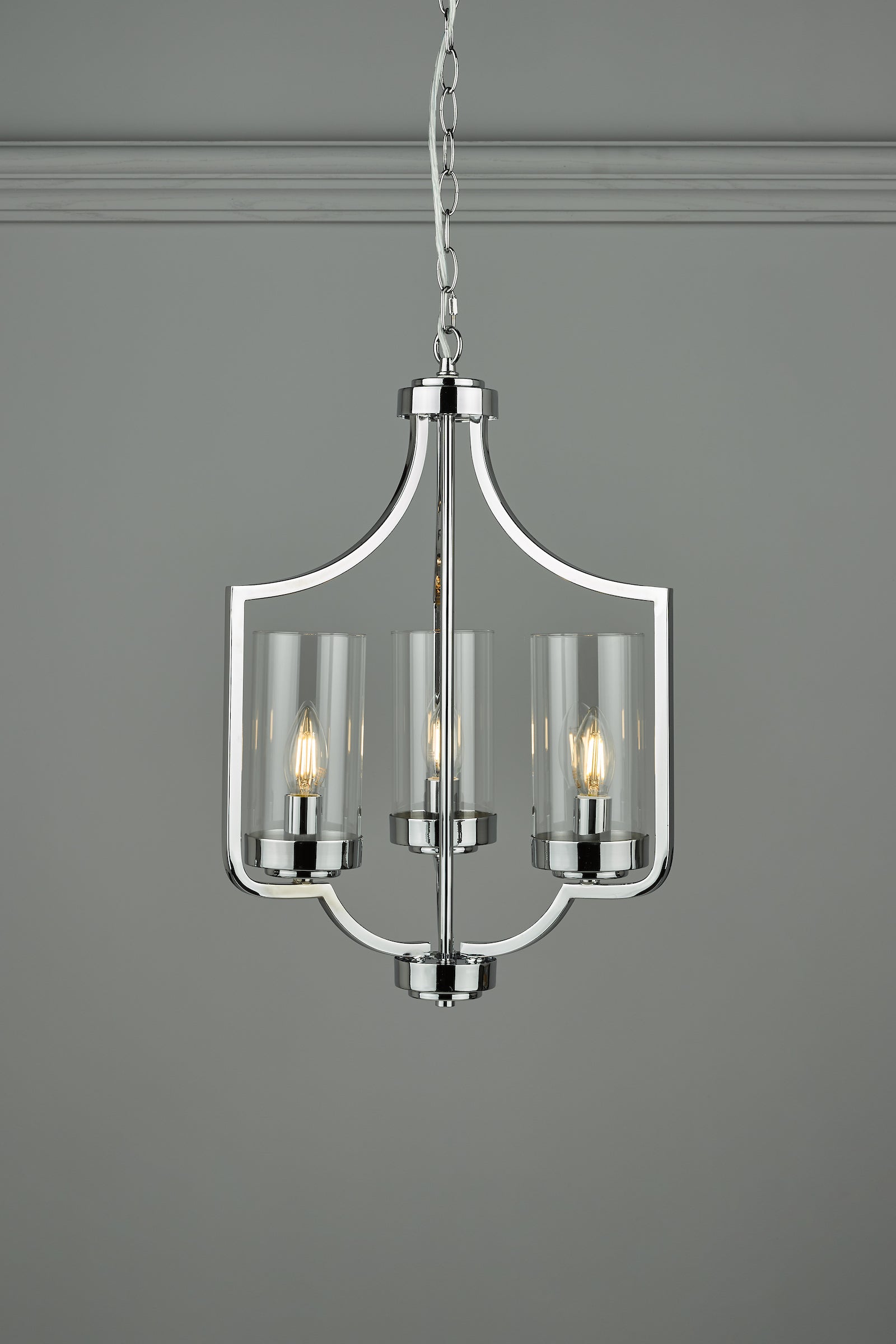 Freyza - Laura Ashley Joseph Polished Chrome 3 Light Chandelier