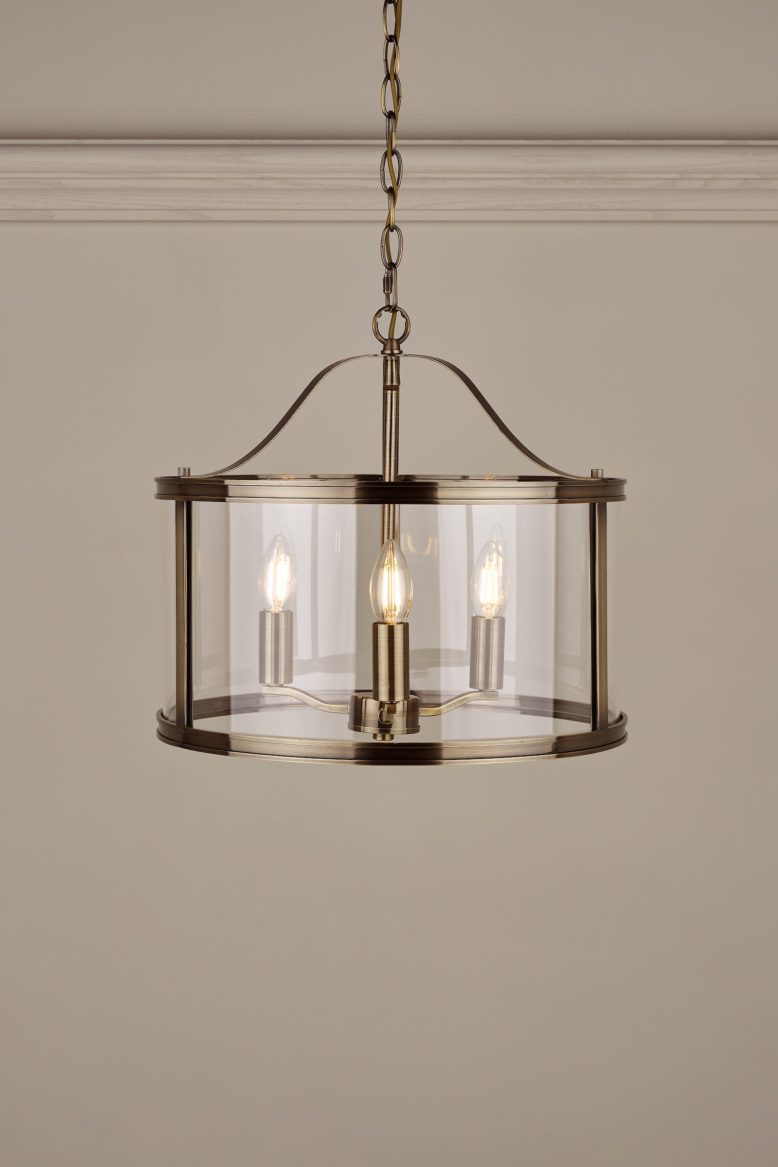 Harrington | Elegant Antique Brass 3-Light Pendant Lantern Fixture 1