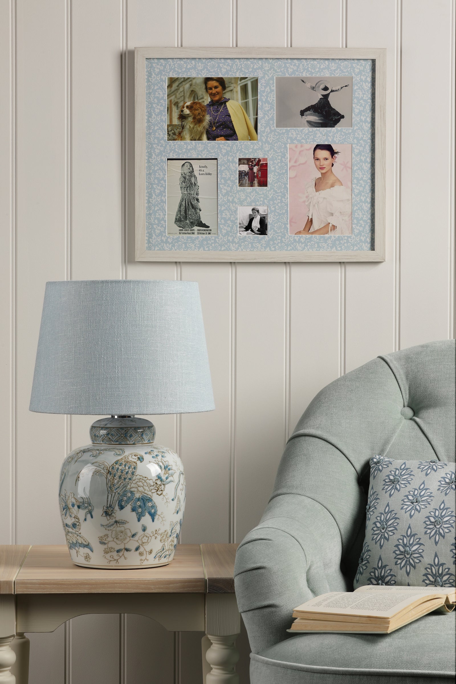 Ceramic Elegance | Charming Botanical Bird Print Table Lamp Base 6