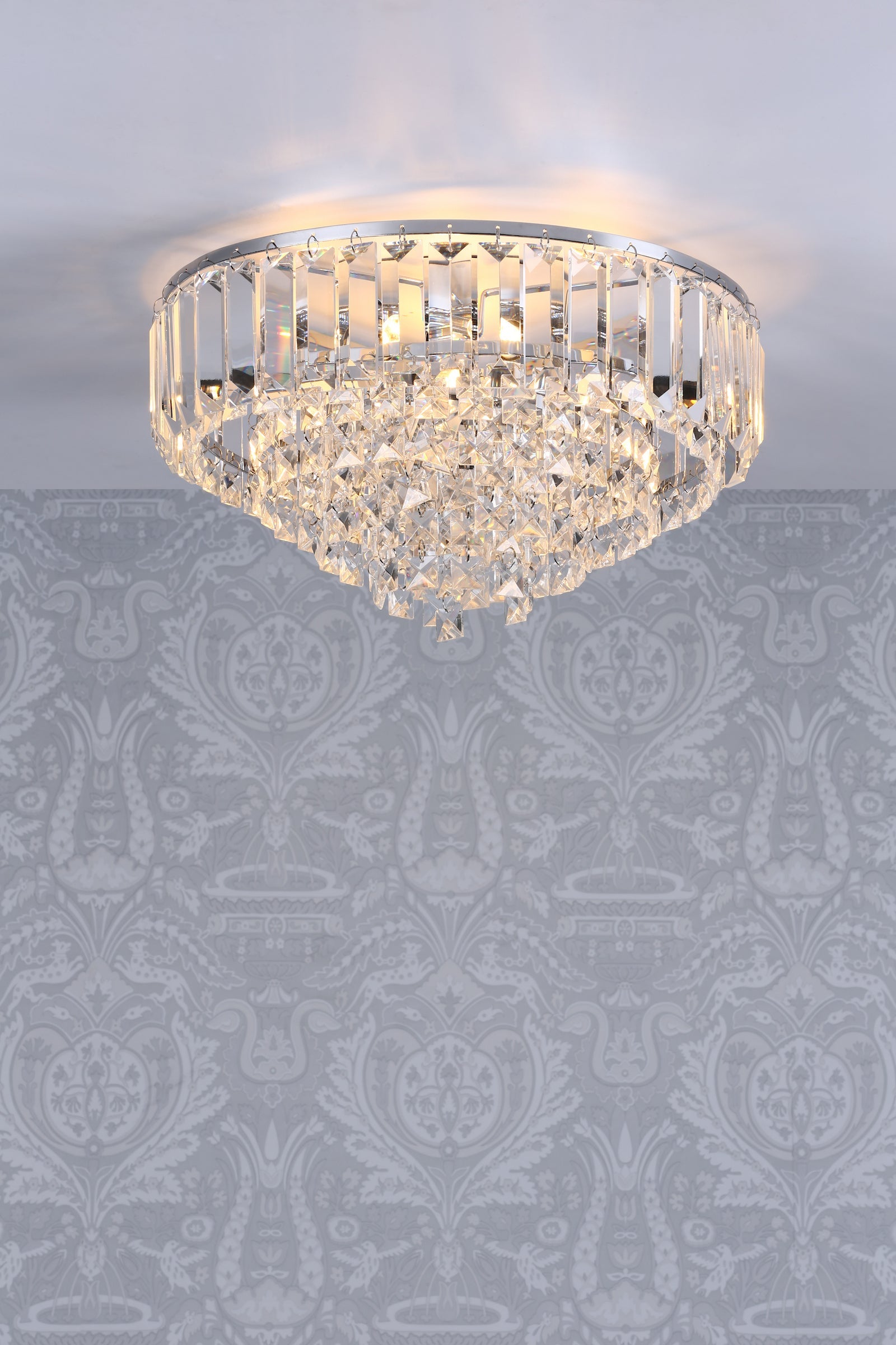 Freyza - Laura Ashley Vienna 3 Light Flush Crystal and Polished Chrome