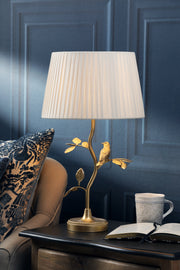 Egelton | Elegant Aged Brass Table Lamp with Taupe Shade 1