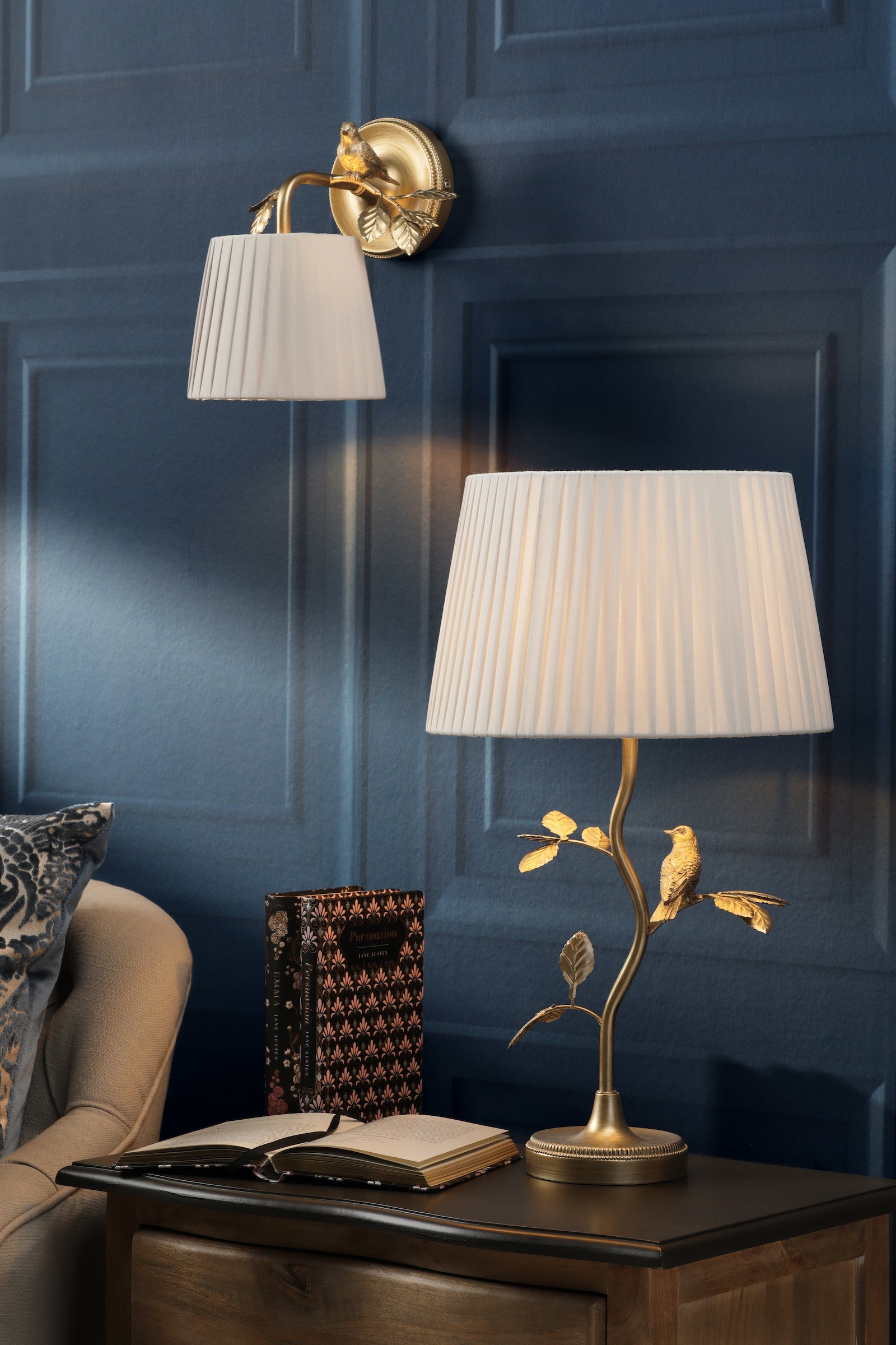 Egelton | Elegant Aged Brass Table Lamp with Taupe Shade 3