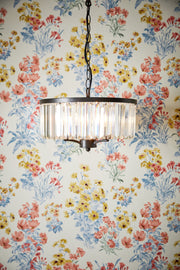 Freyza - Laura Ashley Elkwood 3 Light Pendant Crystal and Black