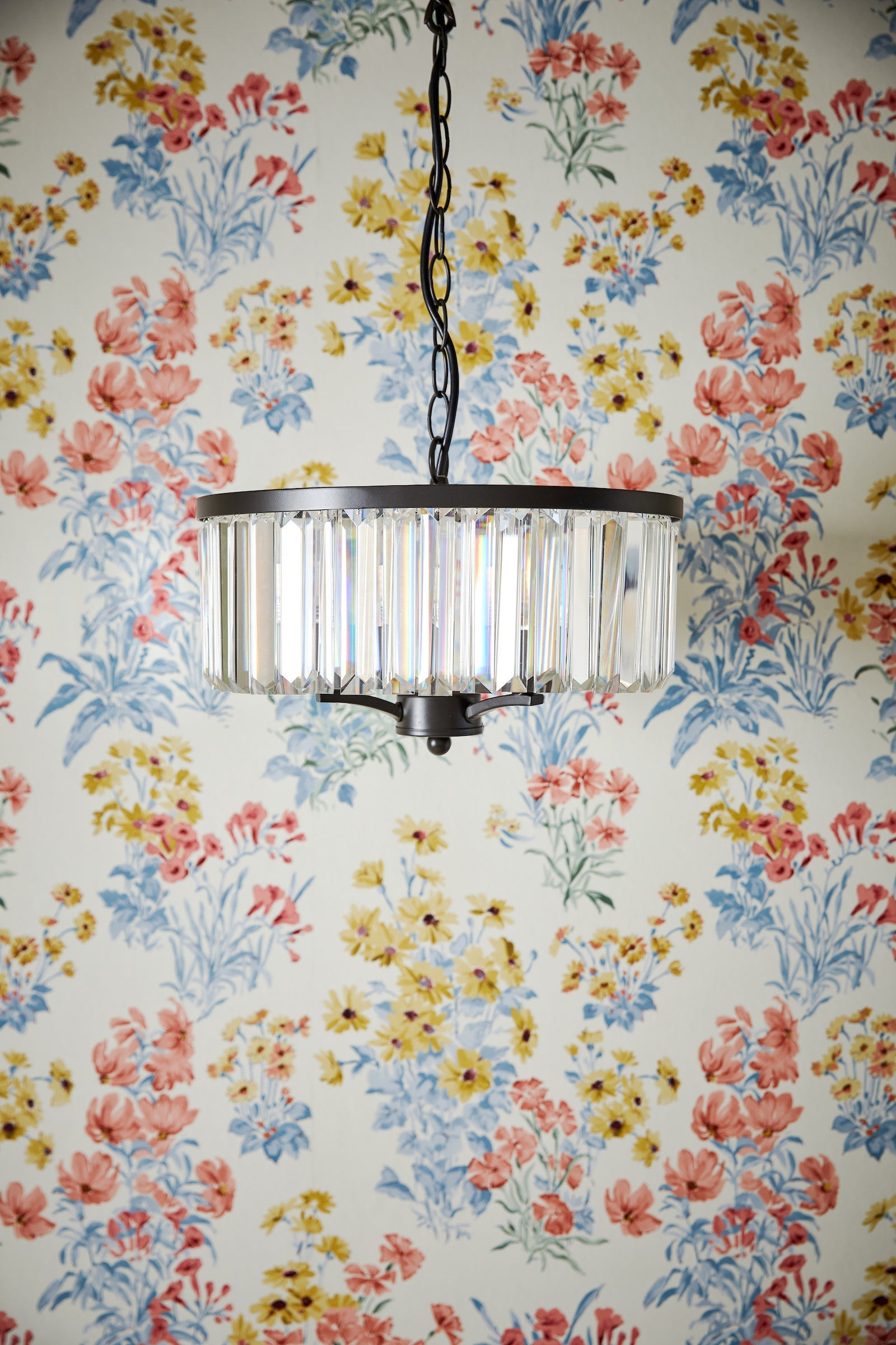 Freyza - Laura Ashley Elkwood 3 Light Pendant Crystal and Black
